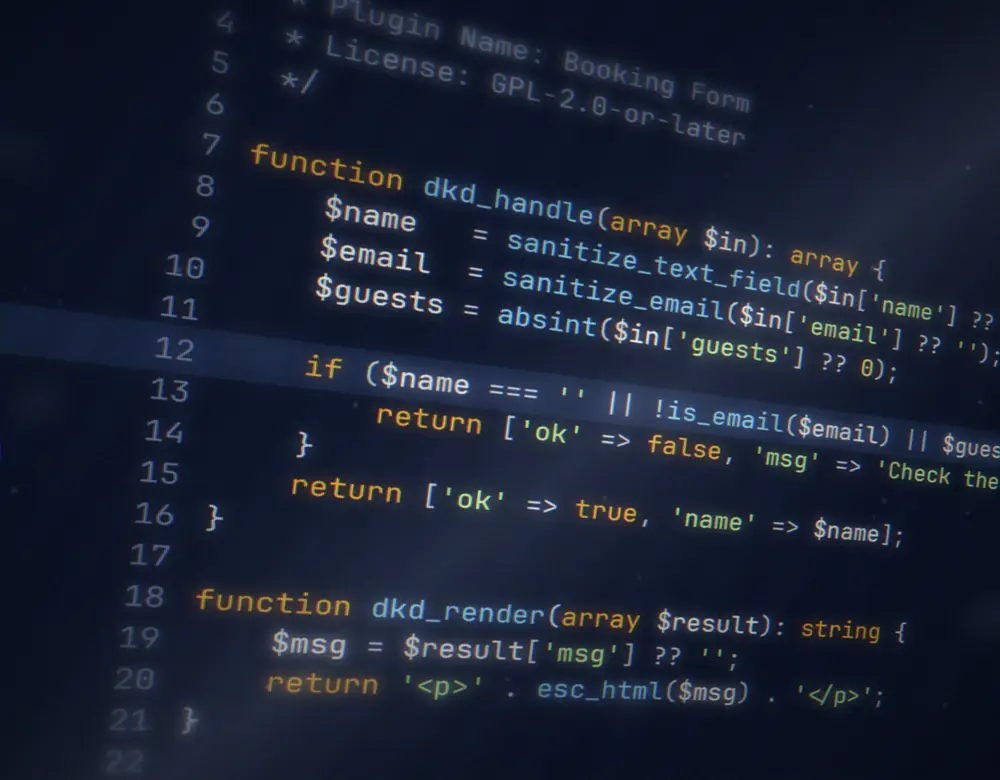 PHP code on a computer screen